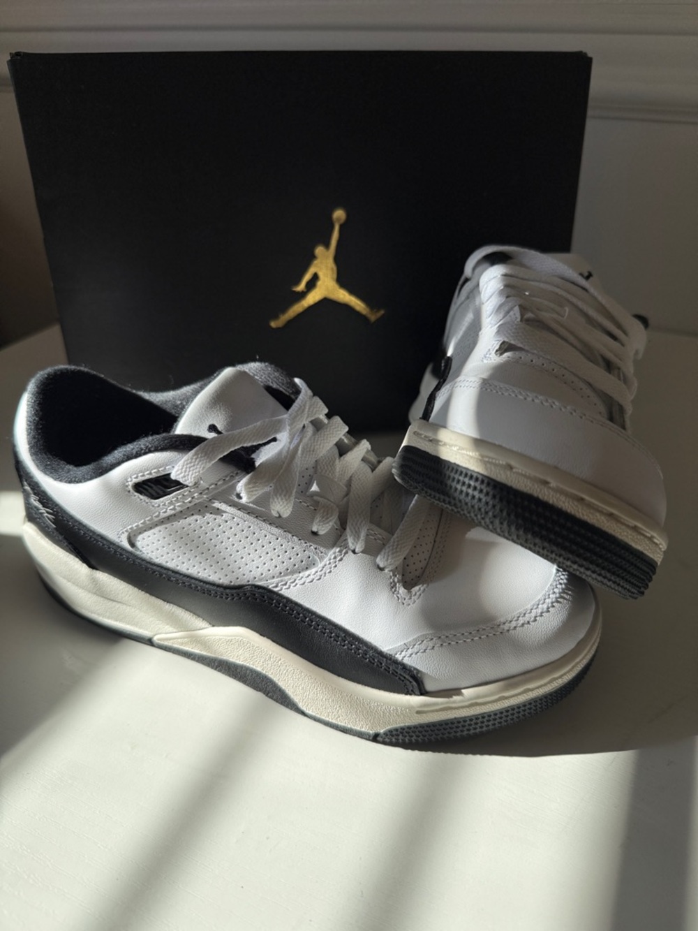 Jordan Men’s Low-Top Sneakers in White and Black
